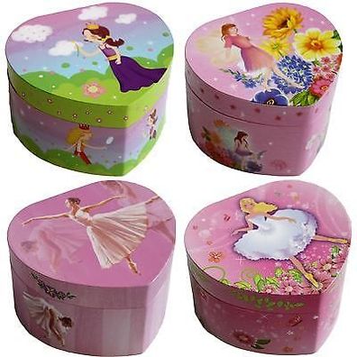 Schmuckherz Spieldose Ballerina Prinzessin Schmuckkästchen rosa Spieluhr Herz