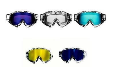 Motocross Brille Motorradbrille Racing Googles Quad Bike Cross Enduro weiß