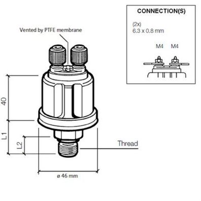 Veratron VDO Öldruck Sensor 25bar/350psi, 2p,3/8-1 360081038002C