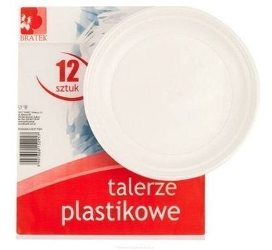 Bratek Einweg Plastik Teller, 12 Stk