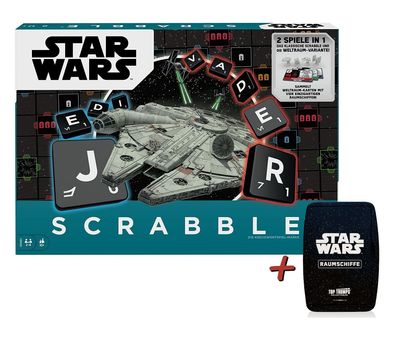 Mattel - Scrabble - Star Wars + Top Trumps Raumschiffe Brettspiel