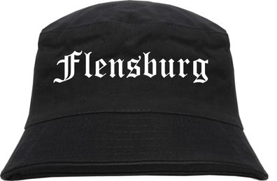 Flensburg Fischerhut - Altdeutsch - bedruckt - Bucket Hat Anglerhut Hut