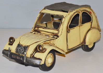 Blechauto Nostalgie Modellauto Oldtimer Marke Citroen 2CV Ente aus Blech L 28 cm