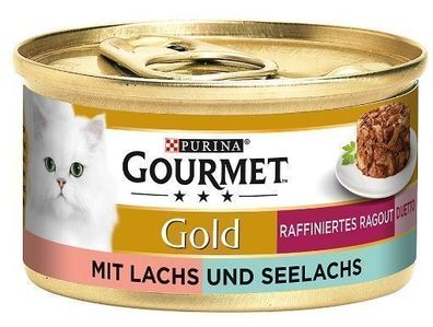 Nasses Katzenfutter mit Lachs, 85g