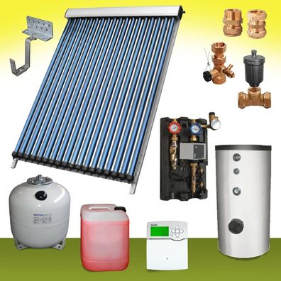 Komplettpaket 4 bis 8m² Solaranlage Warmwasser Speicher 200 300 400 Liter Solar