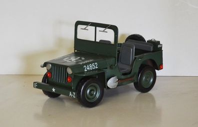 Blechauto Nostalgie Modellauto Oldtimer Automarke Jeep Willys Modell aus Blech L 28cm