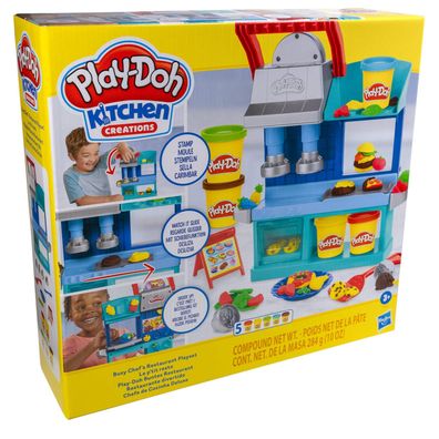 Play-Doh Spielset buntes Restaurant Knete Küchenspielset Burger Pizza Knetset