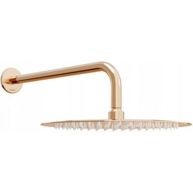 Mexen Slim Kopfbrause 25 cm mit Duscharm, Rosa Gold - 79225211-60