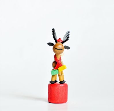 Holzspielzeug Wackelfigur Weihnachtselch Höhe=10,5cm NEU Spielzeug Wackeln