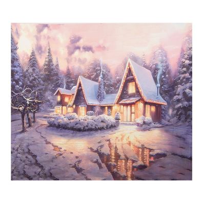 Clayre & Eef Weihnachtlicher Hintergrundstoff 180x210 cm Grau Stoff Winter