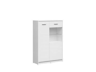 BLACK RED WHITE Vitrinenschrank Nepo Plus | Standvitrine | 34 x 90 x 131,5 cm, Weiss