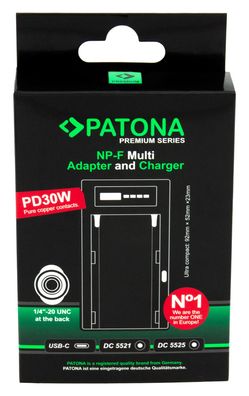 Premium Multi Adapter & Ladegerät f. Sony NP-F Serie PD30W