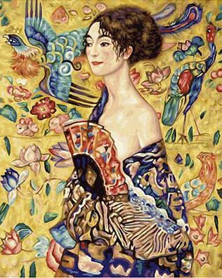 Dame mit Fächer, Klimt