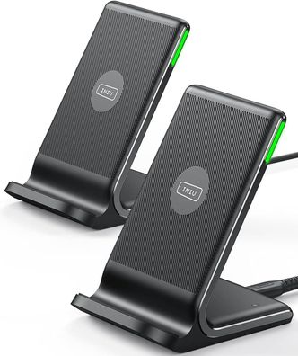 Wireless Charger Stand [2er Pack] – 15W Qi-Zertifizierte Schnellladestation