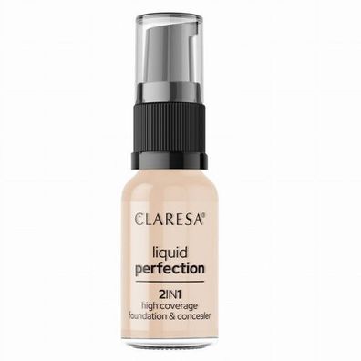 Claresa 2-in-1 Concealer und Abdeckendes Make-up 102 Warm Medium, 18g