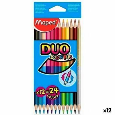 Buntstifte Maped Duo Color' Peps Bunt 12 Stücke Zweifachem Ende (12 Stück)