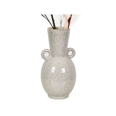 Blumenvase Romimex Beige aus Keramik 15 x 30 x 15 cm Mit Griffen