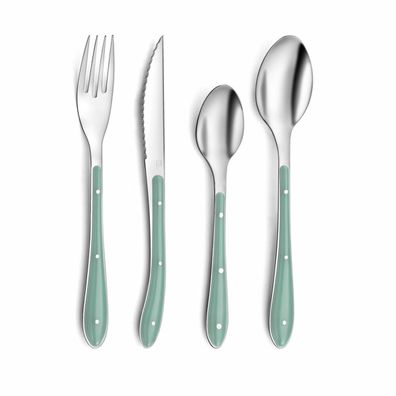 Besteck-Set Amefa Bistro grün Metall 24 Stücke