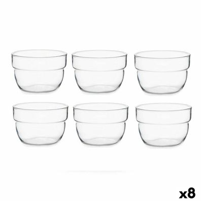 Schalenset Motto Durchsichtig Glas 200 ml (8 Stück)