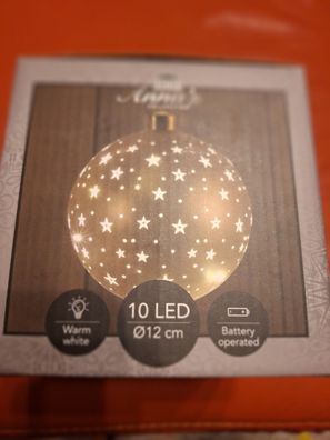 Weihnachtsdeko weihnachtskugel beleuchtet gold 12cm