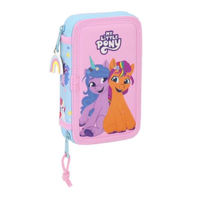 Doppel-Federtasche My Little Pony Wild & free Blau Rosa 12.5 x 19.5 x 4 cm (28 Stücke