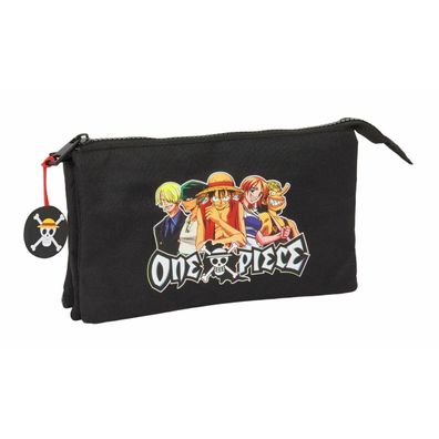 Dreifaches Mehrzweck-Etui One Piece Schwarz 22 x 12 x 3 cm