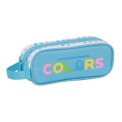 Zweifaches Mehrzweck-Etui Benetton Spring Himmelsblau 21 x 8 x 6 cm