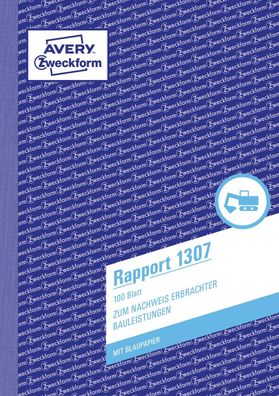 Avery Zweckform® 1307 1307 Rapport, DIN A5, vorgelocht, 100 Blatt, weiß