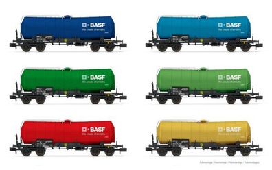 Arnold HN6541 Kesselwagen-Set BASF 4-achs. Ep. VI 6-tei Spur N