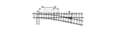 Bemo 4206000 H0m 12° elektr. Weiche rechts, 162,3 mm, Spur H0m