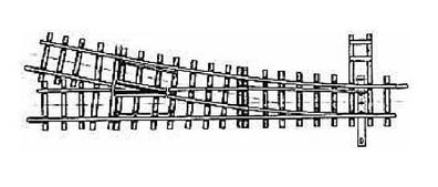 Bemo 4208000 H0m 12° Weiche rechts gekürzt, 127 mm Spur H0m