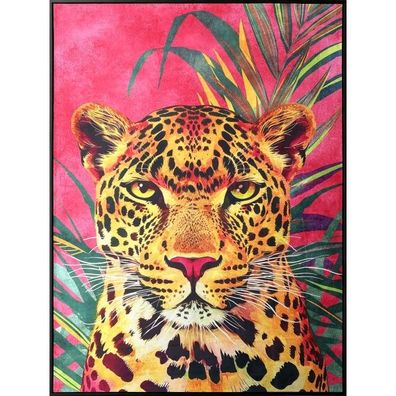 Bild Romimex Samt Holz MDF Leopard 103 x 143 x 4 cm