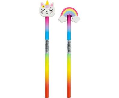 Bleistift mit Radiergummi Rainbow Cat Schaftbedruckung 2 Designs