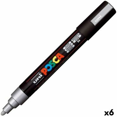 Filzstifte POSCA PC-5M Silberfarben (6 Stück)