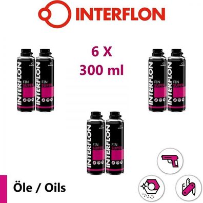 Interflon Fin Super Set 6x 300ml Aerosol Trockenschmiermittel Kriechöl MicPol