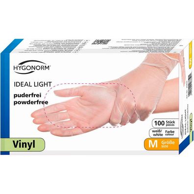 Hygonorm 26859 Vinylhandschuhe Ideal Light transparent Gr. 8/M puderfrei(T)