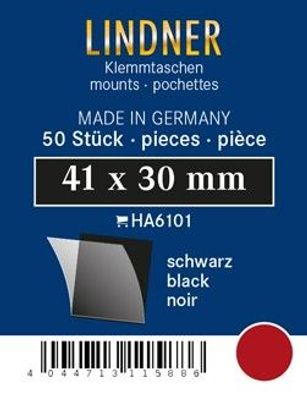 Lindner ha6101 50er Packung Zuschnitte 41 mm x 30 mm Unterfolie schwarz