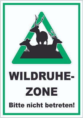 Wildruhezone Hirsche Schild