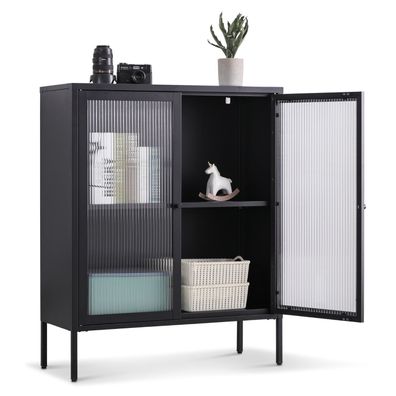 Coemo Highboard Tokio aus Metall mit Glastüren