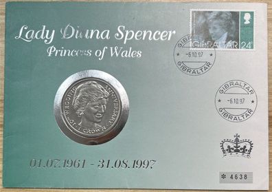 Lady Diana Spencer Princess of Wales 1997 Gibraltar, Numisbrief