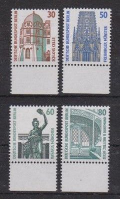 Berlin 1987 postfrisch mit Unterrand MiNr. 793-796 Freimarken Sehenswürdigkeiten