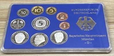 Deutsche Mark DM Kursmünzensatz 1998 D München polierte Platte