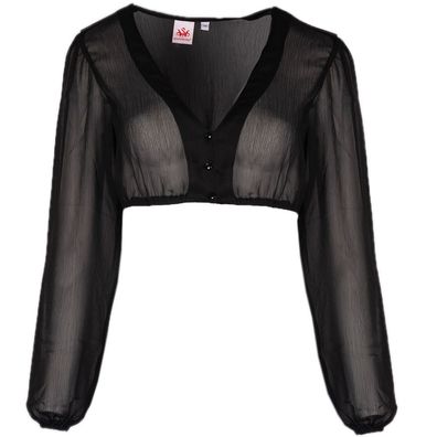 Dirndlbluse Efeu schwarz LA Chiffon - Größe: 36