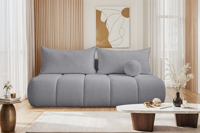 Dreisitziges Sofa PIANO mit Schlaffunktion Grau