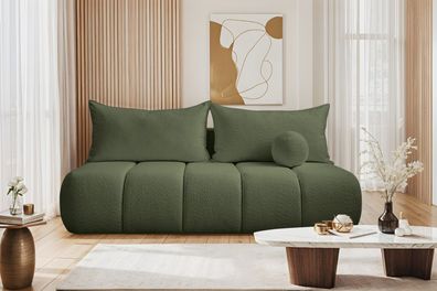 Dreisitziges Sofa PIANO mit Schlaffunktion Olive