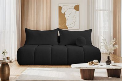 Dreisitziges Sofa PIANO mit Schlaffunktion Schwarz