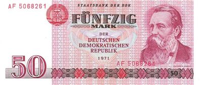 DDR Banknote 50 Mark 1971 Friedrich Engels Ro: 360a Kassenfrisch/unc