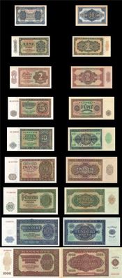 Orig. DDR Banknoten Satz 50 Pfennig bis 1000 Mark 1948 Kassenfrisch / UNC