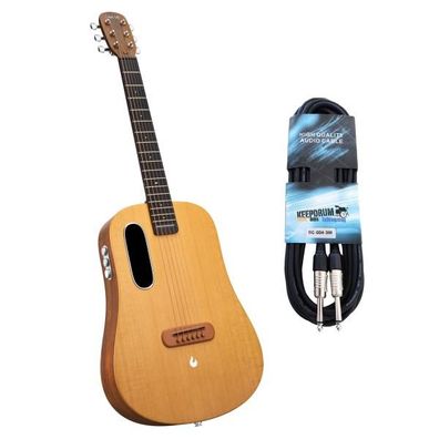 Lava Music Gitarre ME Air Spruce 36 Zoll Woodgrain Brown mit Kabel