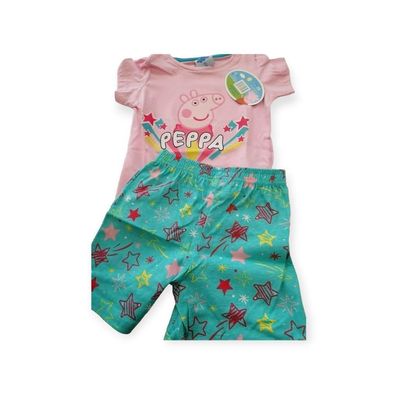 Peppa Pig Schlafanzug für Mädchen | Kurzarm-Shirt und Kurze Hose - Größe